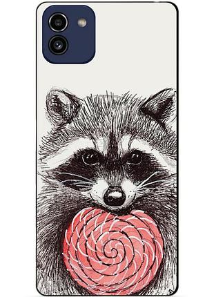 Силіконовий бампер чохол для samsung a03 з малюнком єнот