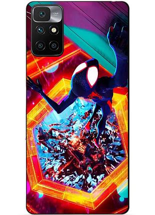 Силиконовый бампер чехол для xiaomi redmi 10 с картинкой человек паук