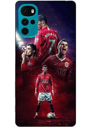Силіконовий чохол бампер для motorola moto g22 з малюнком ronaldo mu роналдо