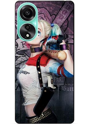 Силиконовый чехол бампер для oppo a78 с рисунком харли квинн