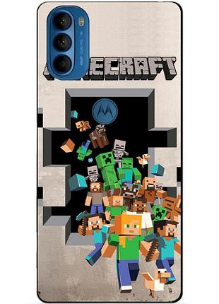 Силиконовый чехол бампер для motorola moto g31 с картинкой minecraft майнкрафт