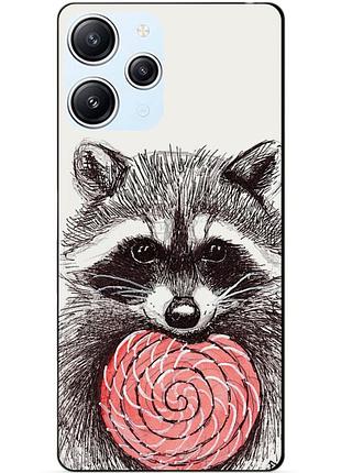 Силиконовый бампер чехол для xiaomi redmi 12 рисунок енот