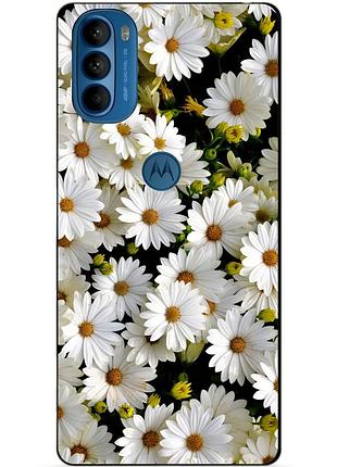 Силіконовий чохол бампер для motorola moto g41 з малюнком ромашки квіти