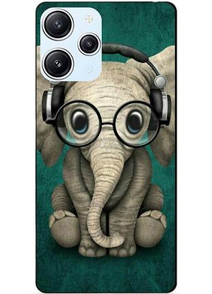 Силиконовый бампер чехол для xiaomi redmi 12 рисунок слоник