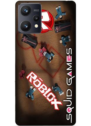 Силиконовый чехол бампер для realme 9 / 9 pro plus с рисунком роблокс игра в кальмара
