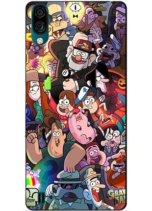 Силиконовый бампер чехол для zte blade a51 lite с рисунком гравити фолз gravity falls