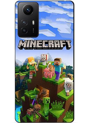 Силіконовий бампер чохол для xiaomi redmi note 12s з малюнком minecraft майнкрафт