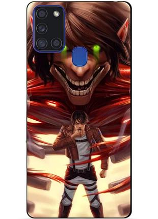 Силіконовий бампер чохол для samsung a21s з аніме attack on titan