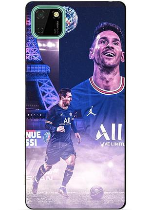 Силиконовый чехол бампер для huawei y5p с рисунком messi psg