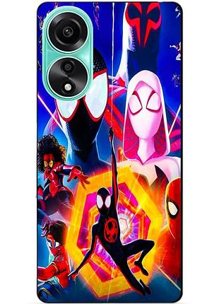 Силіконовий чохол бампер для oppo a78 з картинкою spider man людина-павук