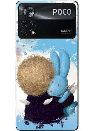 Силиконовый бампер чехол для xiaomi poco x4 pro 5g с рисунком любимый зайка
