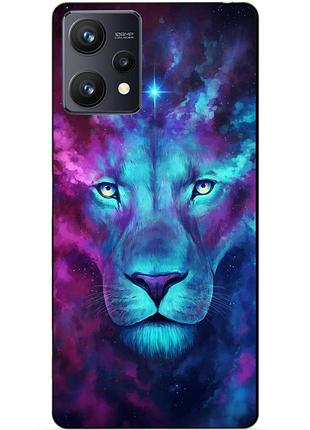 Силиконовый чехол бампер для realme 9 / 9 pro plus с рисунком космический лев