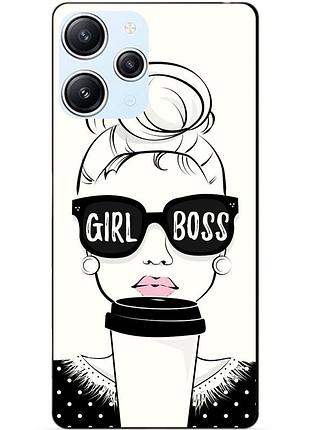 Силиконовый бампер чехол для xiaomi redmi 12 рисунок girl boss