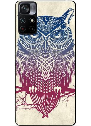 Силиконовый бампер чехол для xiaomi poco m4 pro 5g с рисунком сова