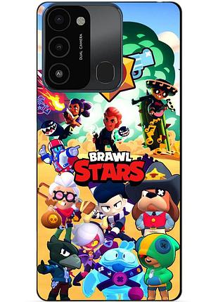 Силиконовый бампер чехол для tecno spark go 2022/spark 8c с игрой бравл силовая лига нокаут