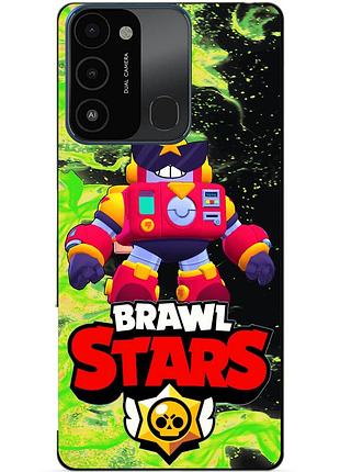 Силіконовий бампер чохол для tecno spark go 2022/spark 8c з героєм бравл силова ліга нокаут вольт