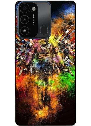 Силіконовий бампер чохол для tecno spark go 2022/spark 8c з малюнком воїн