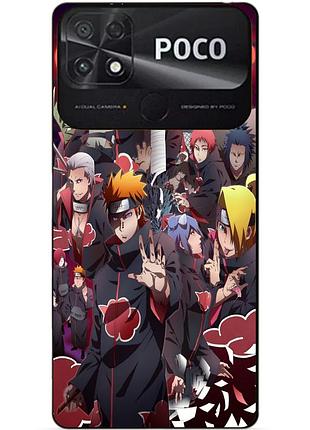 Силиконовый бампер чехол для xiaomi poco c40 с рисунком наруто аниме