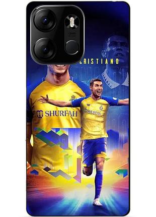 Силиконовый бампер чехол для tecno spark go 2023 с рисунком роналдо аль наср ronaldo