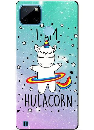 Силиконовый чехол бампер для realme c21y/c25y с рисунком единорог