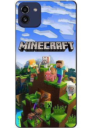 Силіконовий бампер чохол для samsung a03 з малюнком minecraft