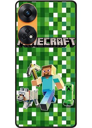 Силіконовий бампер чохол для oppo reno 8t стів майнкрафт кріпер minecraft