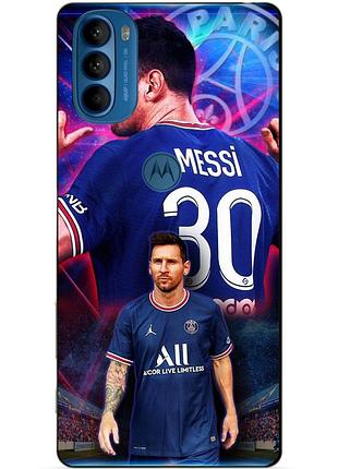 Силиконовый чехол бампер для motorola moto g31 с рисунком месси псж messi