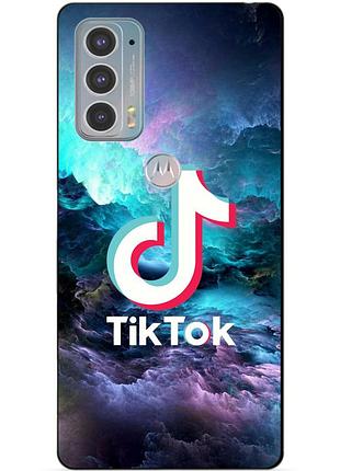 Силиконовый чехол бампер для motorola edge 20 с рисунком tik tok тик ток