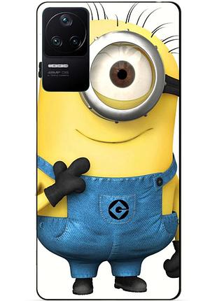 Силіконовий бампер чохол для xiaomi poco f4 з малюнком міньйон кевін
