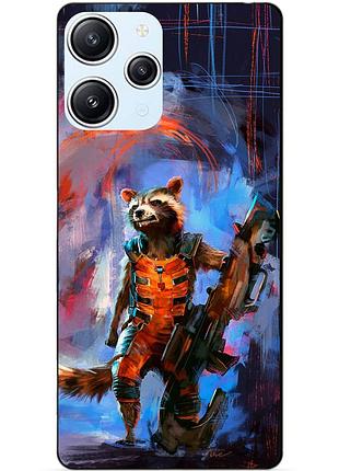 Силіконовий бампер чохол для xiaomi redmi 12 малюнок єнот ракета стражі галактики