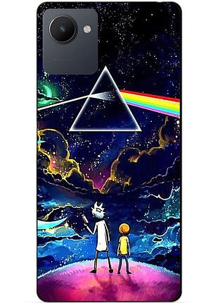 Силиконовый чехол бампер для realme c30s с рисунком рик и морти rick and morty