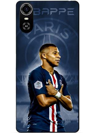 Силиконовый бампер чехол для zte blade a31 plus с рисунком мбаппе psg