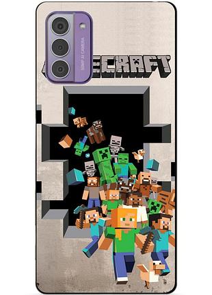 Силиконовый чехол бампер для nokia g42 с картинкой minecraft майнкрафт