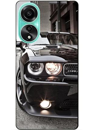 Силиконовый чехол бампер для oppo a78 с рисунком dodge додж машина авто
