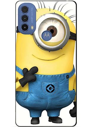 Силиконовый чехол бампер для motorola moto e30 с рисунком миньон кевин minion