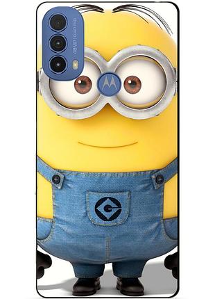 Силиконовый чехол бампер для motorola moto e30 с рисунком миньон стюарт minion