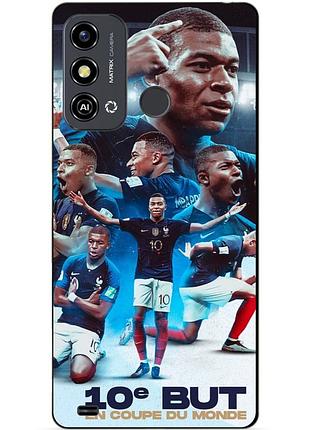 Силиконовый бампер чехол для zte blade a53 с рисунком мбаппе франция mbappe