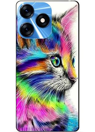 Силіконовий чохол бампер для tecno spark 10 з малюнком акварельний кіт