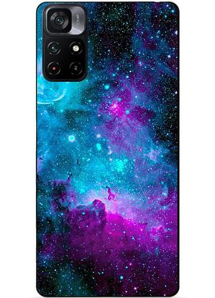 Силіконовий бампер чохол для xiaomi poco m4 pro 5g з малюнком галактика