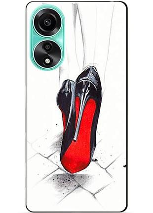 Силиконовый чехол бампер для oppo a78 с рисунком туфли