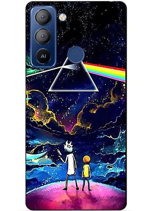 Силиконовый чехол бампер для tecno pop 5 lte с рисунком рик и морти rick and morty