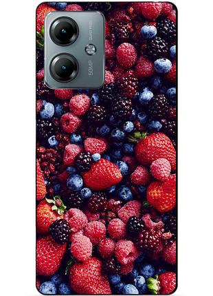 Силіконовий чохол бампер для motorola moto g14 з малюнком ягоди