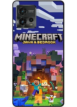 Силіконовий чохол бампер для motorola moto g72 з картинкою майнкрафт minecraft