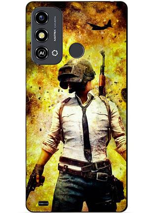 Силіконовий чохол бампер для zte blade a53 з малюнком пабг pubg