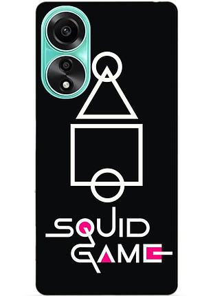 Силиконовый чехол бампер для oppo a78 игра в кальмара