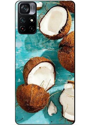 Силиконовый бампер чехол для xiaomi poco m4 pro 5g с рисунком кокосы