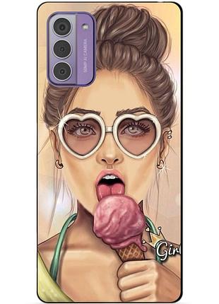 Силиконовый чехол бампер для nokia g42 с рисунком мороженое