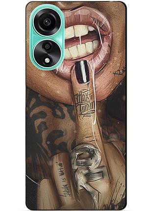 Силиконовый чехол бампер для oppo a78 с рисунком swag