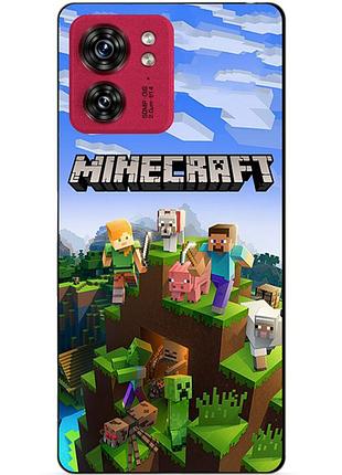 Силіконовий чохол бампер для motorola edge 40 з малюнком minecraft майнкрафт