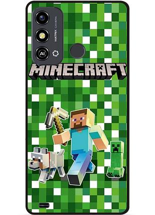 Силіконовий чохол бампер для zte blade a53 стів minecraft кріпер майнкрафт